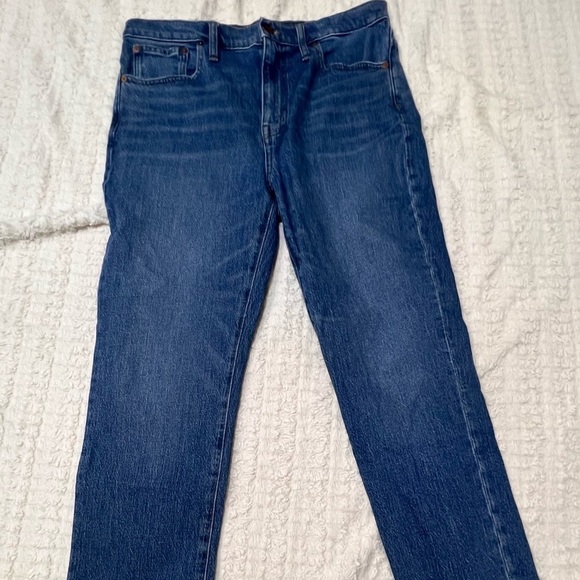Madewell Denim - MADEWELL Womens The High Rise Slim BoyJeans Sz 30 Medium Wash Fold Hem Cute